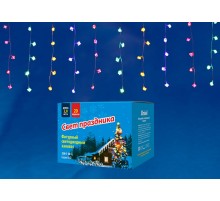 Занавес светодиодный  "Бриллианты" ULD-E2805-100/DTA MULTI IP20 DIAMOND   2,8х0,5м. 100 диодов. мультиколор. шнур прозр.  UL-00003940  Uniel