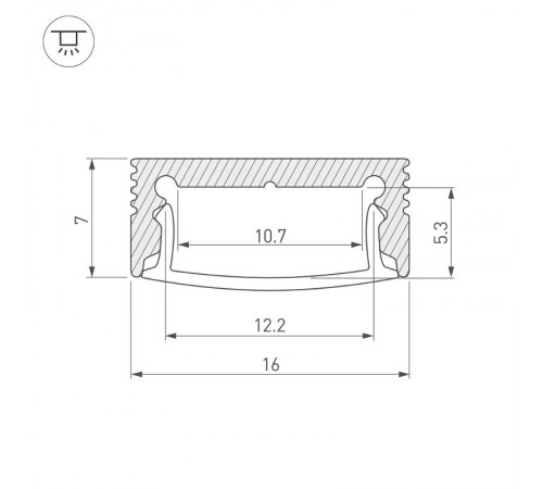 Профиль алюминиевый для светодиодной ленты SL-SLIM-H7-2000 ANOD  023716  Arlight