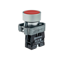 Кнопка плоская, красная, 1NC, металл MTB2-BAZ124  54246  ОВЕН