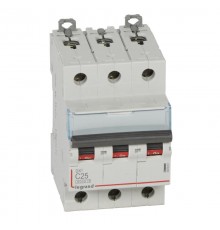 Выключатель автоматический трехполюсный DX3 6000 25А C 10кА  407861  Legrand