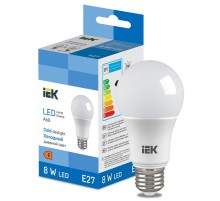 Лампа светодиодная Bulb A60 710lm 6500K E27  LL-I-A60-8-230-65-E27  IEK