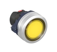 Головка кнопки плоская прозрачная с фиксацией, жёлтая, алюминий  M22P-FLLYA  DKC