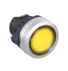 Головка кнопки плоская прозрачная с фиксацией, жёлтая, алюминий  M22P-FLLYA  DKC