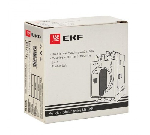 Рубильник модульный MS-25A 3P на DIN-рейку  ms-25d  EKF