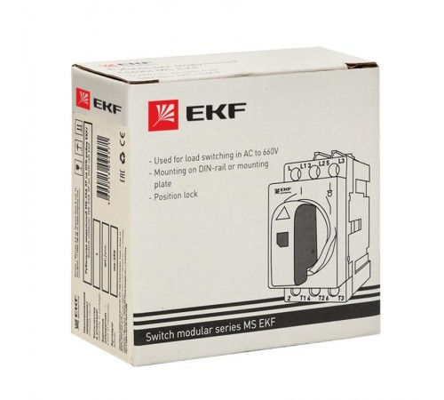 Рубильник модульный MS-25A 3P на DIN-рейку  ms-25d  EKF