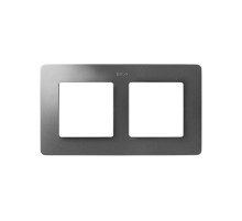 Simon 82 Рамка декоративная, 2 поста, Original, S82 Detail, алюминий-чёрный  8200620-293  Simon