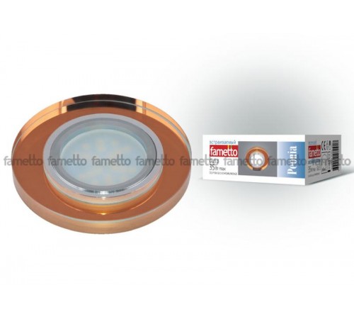 Светильник декор.встр "Peonia"DLS-P106 GU5.3 CHROME/BRONZE GU5.3. арматура металл, хром. / стекл, бронза.  09993  Fametto