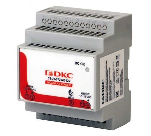 Источник питания "MODULAR POWER", однофазный, 72Вт, 5А, 12В  XCSD1072W012VAA  DKC