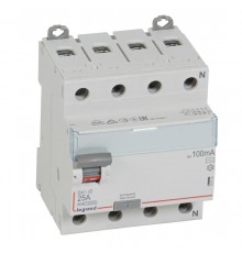 Выключатель дифференциальный (УЗО) DX3-ID 4п 25А 100мА тип AC  411712  Legrand