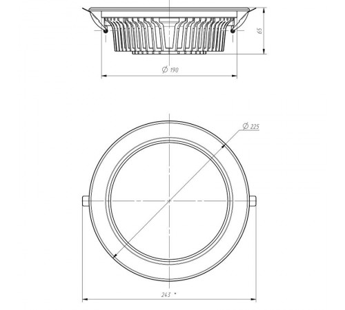 Светильник светодиодный встраиваемый даунлайт SDL-10-90-40K-W35 круглый 35Вт 4000K 3150лм D225х65  Б0049712  ЭРА