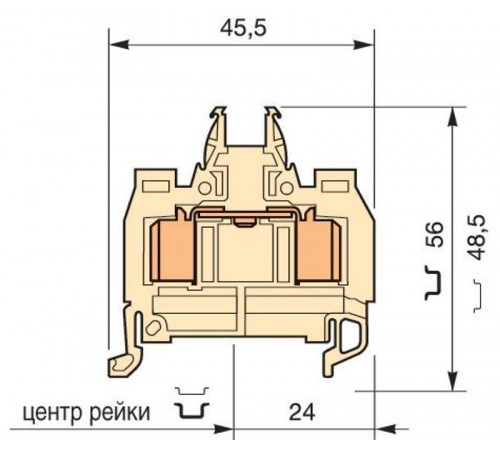 Клемма D1,5/6.ADO.NF ADO 1.5мм.кв. беж.  1SNA399730R1700  TE