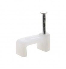 Скоба для кабеля плоская Б10 мм (50 шт) - пакет  103660  Tech-KREP