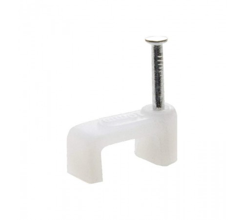 Скоба для кабеля плоская Б10 мм (50 шт) - пакет  103660  Tech-KREP