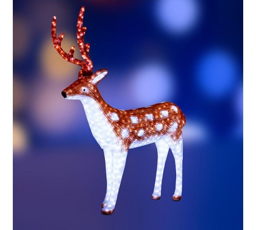 Акриловая светодиодная фигура "Олень папа коричневый" 145х122см, 3500 светодиода, IP44 понижающий трансформатор в комплекте,  513-105  NEON-NIGHT