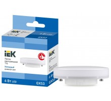 Лампа светодиодная LED T75 таблетка 6Вт 230В 6500К GX53  LLE-T80-6-230-65-GX53  IEK