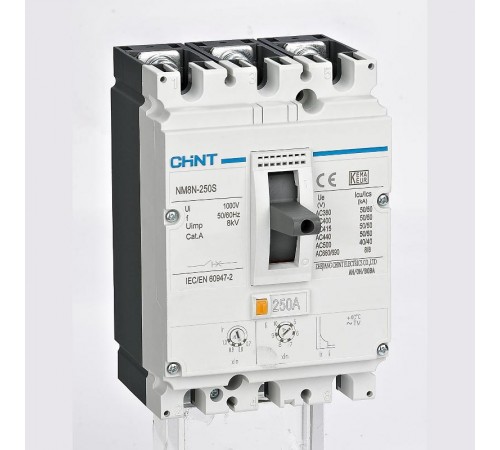 Выключатель автоматический NM8N-250HVC TM 3P 100А 36кА с рег. термомаг. расцепителем (R)  367764  CHINT