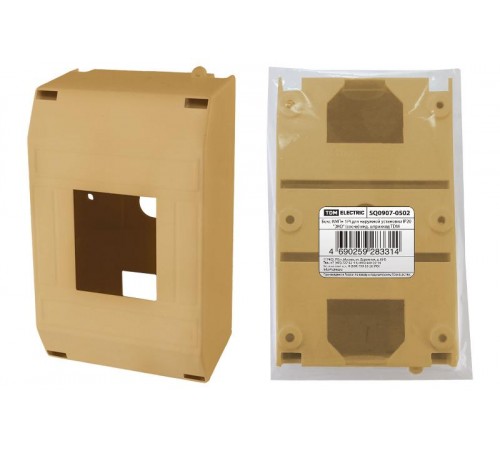 Бокс пластиковый навесной КМПн 1/4 для наружной установки IP20 "ЭКО" (сосна) инд. штрихкод, (ВхШхГ) 217х245х421мм  SQ0907-0502  TDM