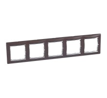 Valena Темное дерево/Серебро Рамка 5-ая горизонт.  770375  Legrand