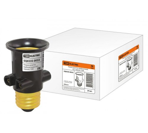 Патрон-розетка карболитовый Е27 черный  SQ0335-0022  TDM