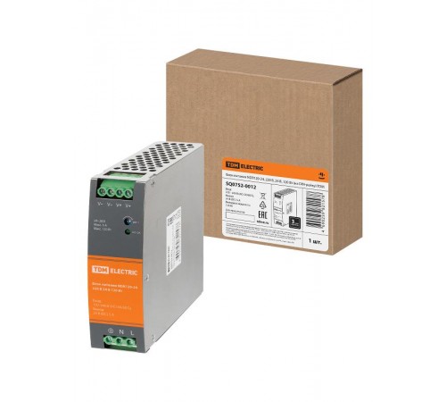 Блок питания NDR120-24, 220 В, 24 В, 120 Вт (на DIN-рейку)  SQ0752-0012  TDM