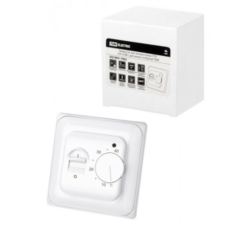 Термостат для теплых полов ТТП 16А 250В с датчиком 3 м белый  SQ1805-1062  TDM