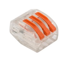 Универсальная клемма 3-проводная, прозрачная (0,08-2,5/4 мм) (50 шт./уп.)  07-5253-1  REXANT