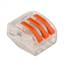 Универсальная клемма 3-проводная, прозрачная (0,08-2,5/4 мм) (50 шт./уп.)  07-5253-1  REXANT