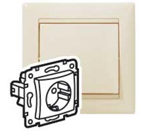 Valena DIY Сл. кость Розетка 1-ая с/з с защитными шторками   695613  Legrand