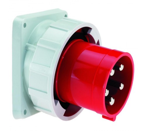Вилка встраиваемая наклонная 125А 5p (3P+N+PE) 400В 6h,IP67 фланец 130х120 I 2744-Bals I Bals