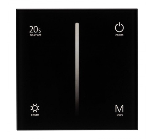 Панель SMART-P6-DIM-G-IN Black (12-24V, 4x3A, Sens, 2.4G) (Arlight, IP20 Пластик, 5 лет)  034780  Arlight