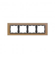 Simon 82 Рамка декоративная, 4 поста, S82 Nature, Стекло, медь-графит  82847-34  Simon