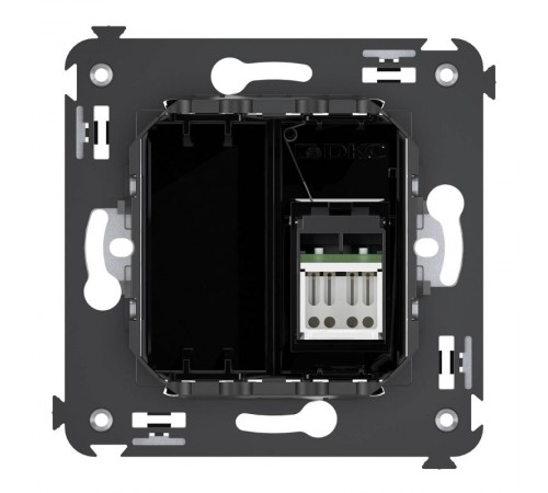 Розетка RJ-45 в стену, 5e одинарная, Avanti, "Черный квадрат"  4402463  DKC