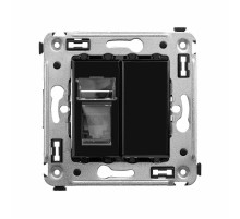 Розетка RJ-45 в стену, 5e одинарная, Avanti, "Черный квадрат"  4402463  DKC