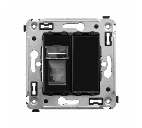Розетка RJ-45 в стену, 5e одинарная, Avanti, "Черный квадрат"  4402463  DKC