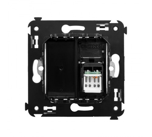 Розетка RJ-45 в стену, 5e одинарная, Avanti, "Черный квадрат"  4402463  DKC
