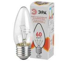 Лампа накаливания ЛОН ДС 60-230-E27-CL  (B36) свечка 60Вт 230В E27 цв. упаковка  Б0039130  ЭРА