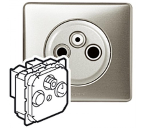 Celiane Мех TV-FM-SAT розетка единственная 2 мод  067388  Legrand