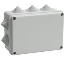 Коробка распределительная КМ41242 для о/п 150х110х70 мм IP55 (RAL7035, 10 гермовводов)  UKO10-150-110-070-K41-55  IEK