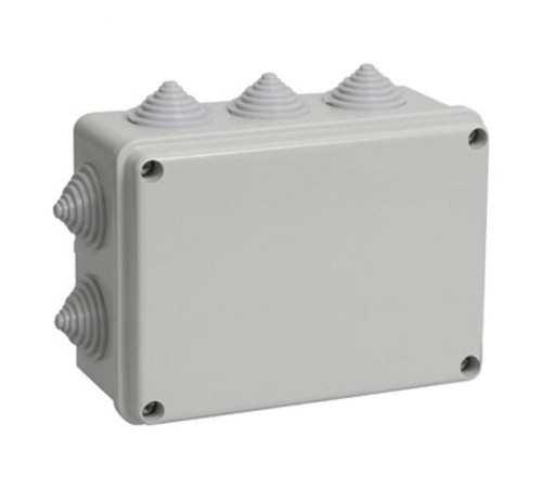 Коробка распределительная КМ41242 для о/п 150х110х70 мм IP55 (RAL7035, 10 гермовводов)  UKO10-150-110-070-K41-55  IEK
