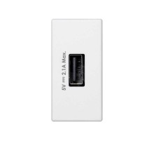 Simon Connect Зарядное устройство USB, К45, узкий модуль, 5 В, 2,1 А, белый  K126D-9  Simon