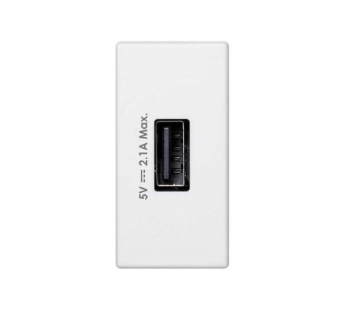 Simon Connect Зарядное устройство USB, К45, узкий модуль, 5 В, 2,1 А, белый  K126D-9  Simon