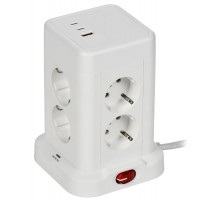 DOMINIC Удлинитель У08K 1,5м 3х1мм2 USB A+C 20Вт бел  DN-YP30-16-08-01-ZKU-K01  IEK