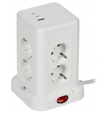 DOMINIC Удлинитель У08K 1,5м 3х1мм2 USB A+C 20Вт бел  DN-YP30-16-08-01-ZKU-K01  IEK