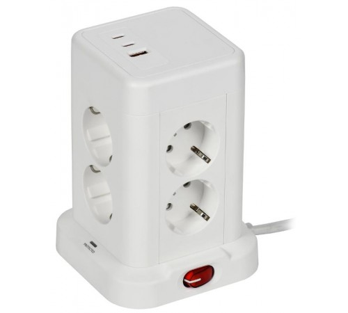 DOMINIC Удлинитель У08K 1,5м 3х1мм2 USB A+C 20Вт бел  DN-YP30-16-08-01-ZKU-K01  IEK