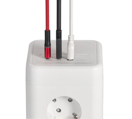 DOMINIC Удлинитель У08K 1,5м 3х1мм2 USB A+C 20Вт бел  DN-YP30-16-08-01-ZKU-K01  IEK