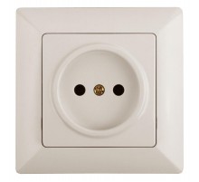 Розетка Intro Solo 4-201-02 без заземления 2P, 16А-250В, IP20, СУ, слоновая кость  Б0053642  Intro