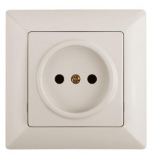 Розетка Intro Solo 4-201-02 без заземления 2P, 16А-250В, IP20, СУ, слоновая кость  Б0053642  Intro
