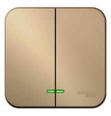 Blanca Титан О/У Выключатель 2-клавишный с подсветкой, 10А, 250B  BLNVA105104  SE