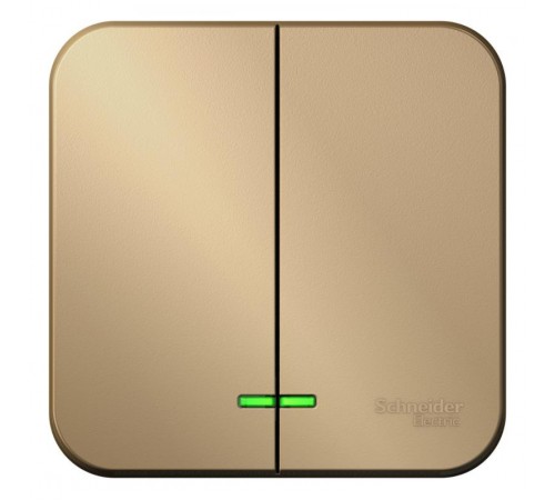 Blanca Титан О/У Выключатель 2-клавишный с подсветкой, 10А, 250B  BLNVA105104  SE