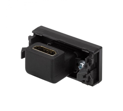 Simon 27 Розетка проходная угловая для подключения HDMI-разъёма аудио/видео v1.3, узкий модуль, S27, графит  2701094-038  Simon